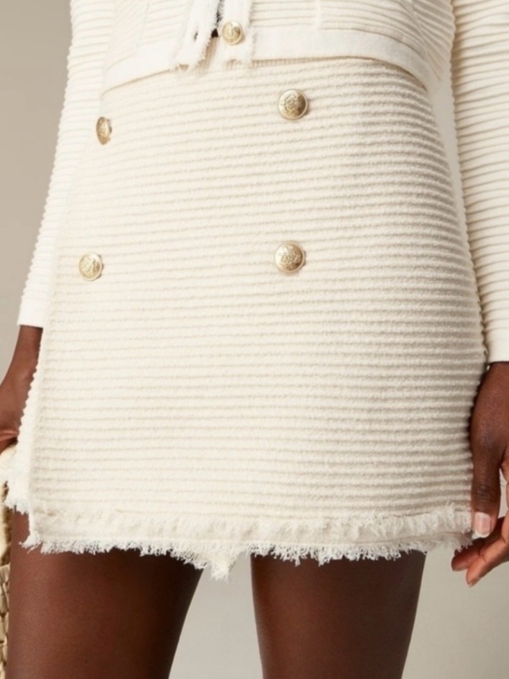 NWT J. CREW Faux-Wrap Sweater Skirt in Fine Boucle M-L